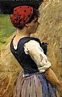 James Carroll Beckwith Canvas Paintings - Normandy Girl